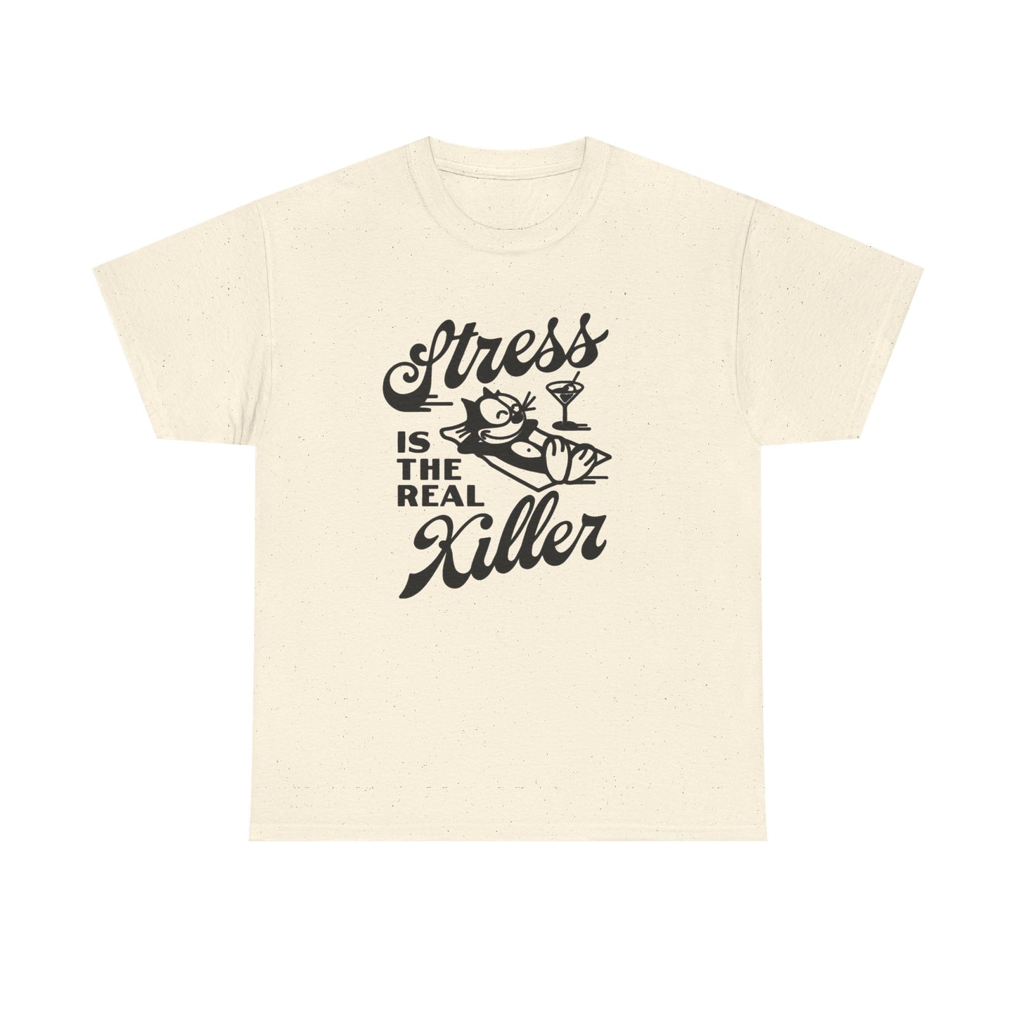 Stress Is The Real Killer Graphic T Shirt NEW Vintage Unisex Heavy Cotton Tee