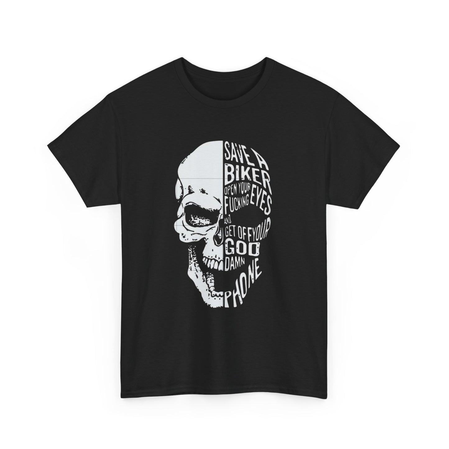 Save A Biker Put The Phone Down Graphic T Shirt Unisex Heavy Cotton Tee