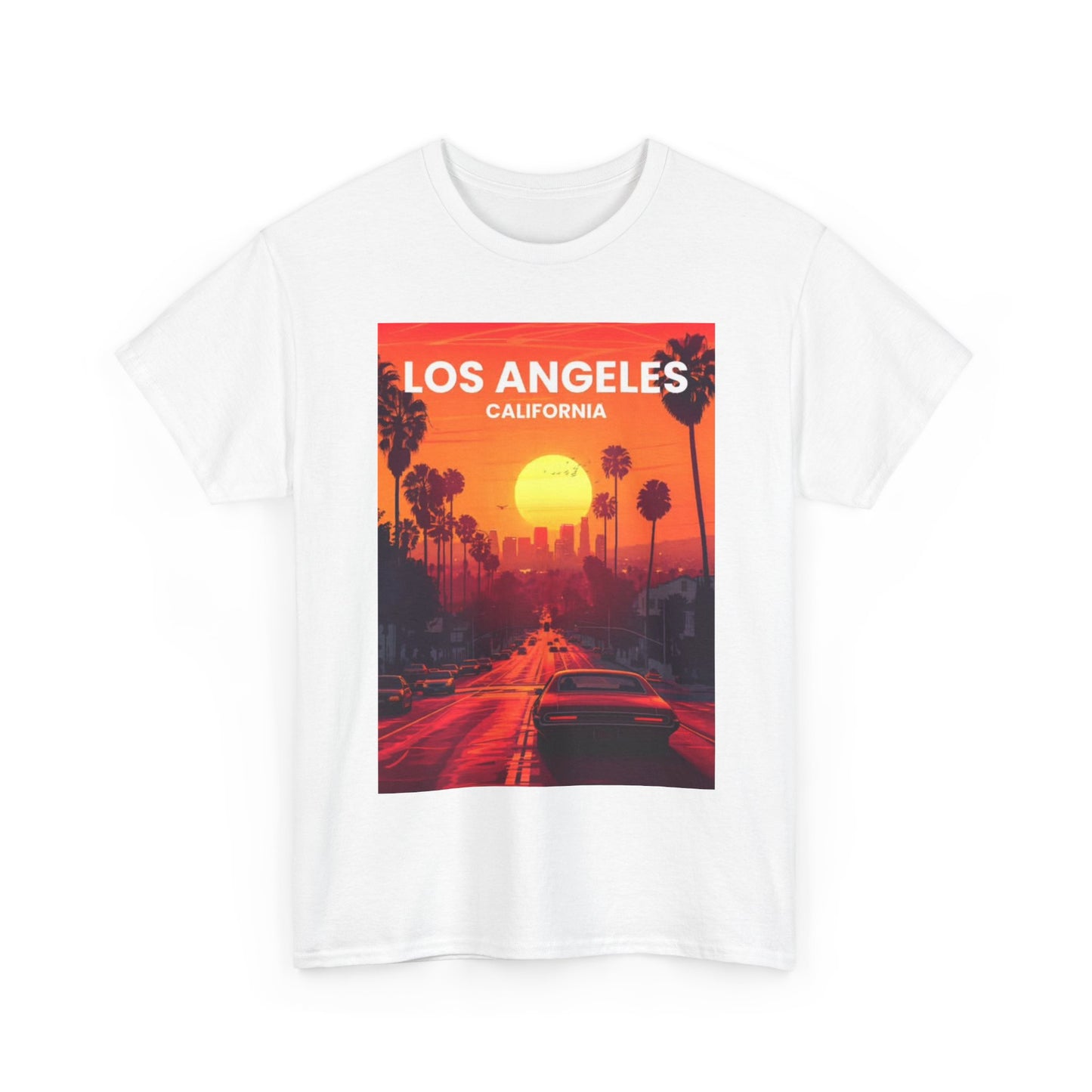 Los Angles Tshirt California Sunset graphic Painting Unisex Heavy Cotton Tee