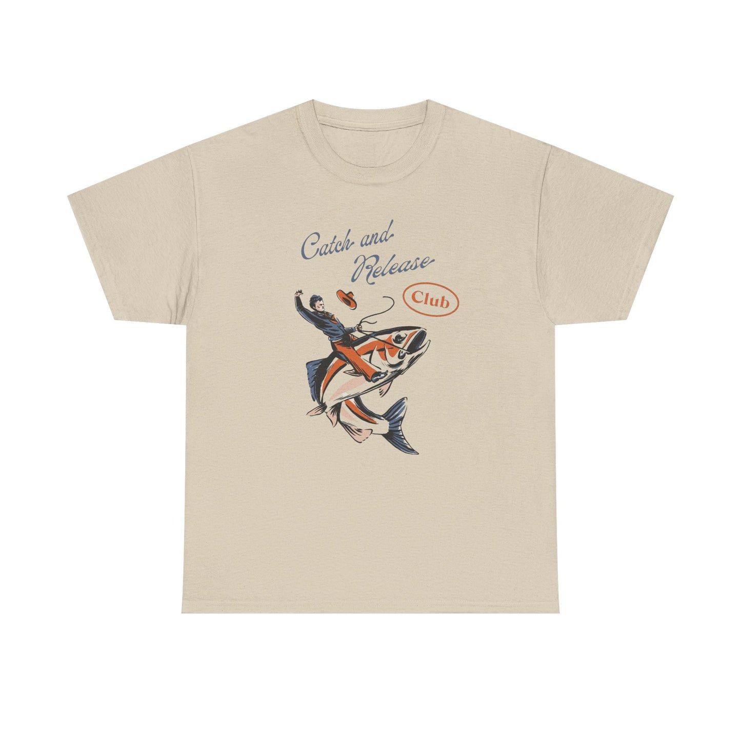 Catch And Release Fishing Club Graphic T Shirt Unisex Heavy Cotton Tee Gift New