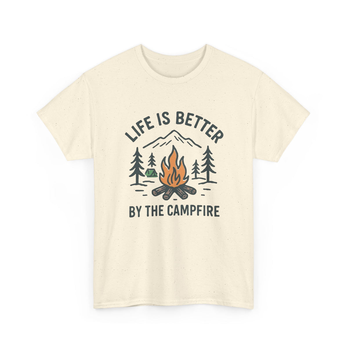Life Is Better By The Campfire Graphic T Shirt Men's Heavy Cotton Tee