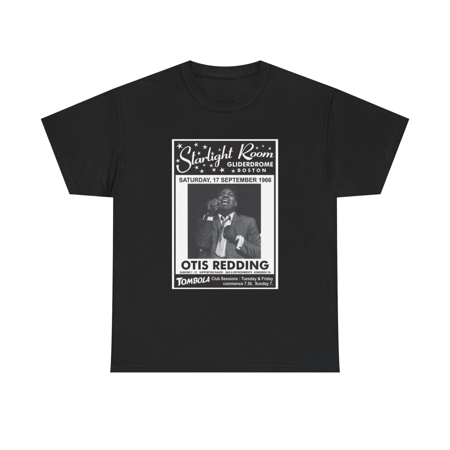 Otis Redding Tshirt The Starlight Room Boston Vintage Poster Unisex Heavy Cotton