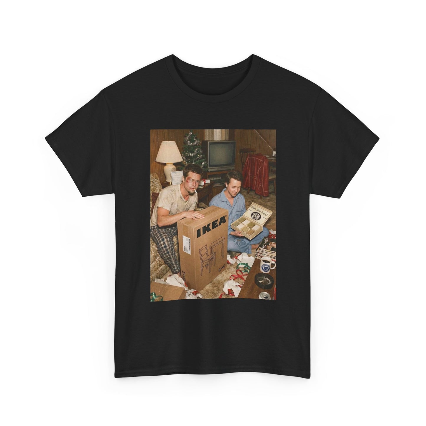 Fight Club Christmas Comedy Graphic T Shirt NEW Adult Unisex Heavy Cotton Tee
