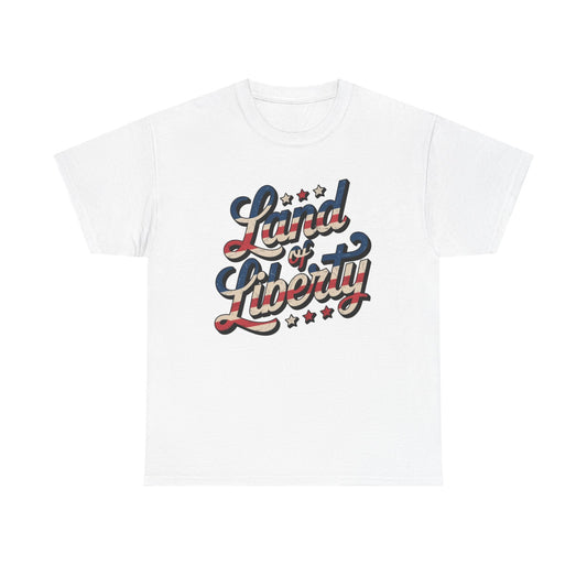 Land Of Liberty USA Graphic T Shirt Men's Heavy Cotton Tee - Quality - Modern True to Size