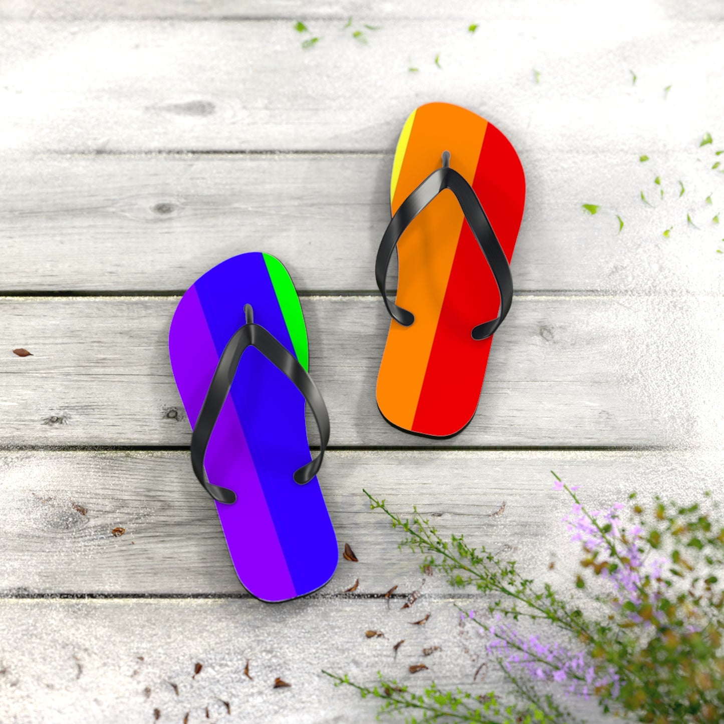 Summer Rainbow Flip Flops, Sandals Slides, Summer Footwear, Brand New