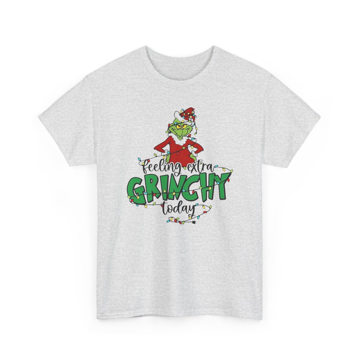 Feeling Extra Grinchy Christmas Graphic T Shirt Unisex NEW Heavy Cotton Tee
