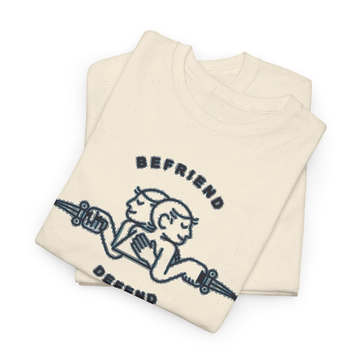 Befriend Defend Retro Graphic T-Shirt Men's Tee