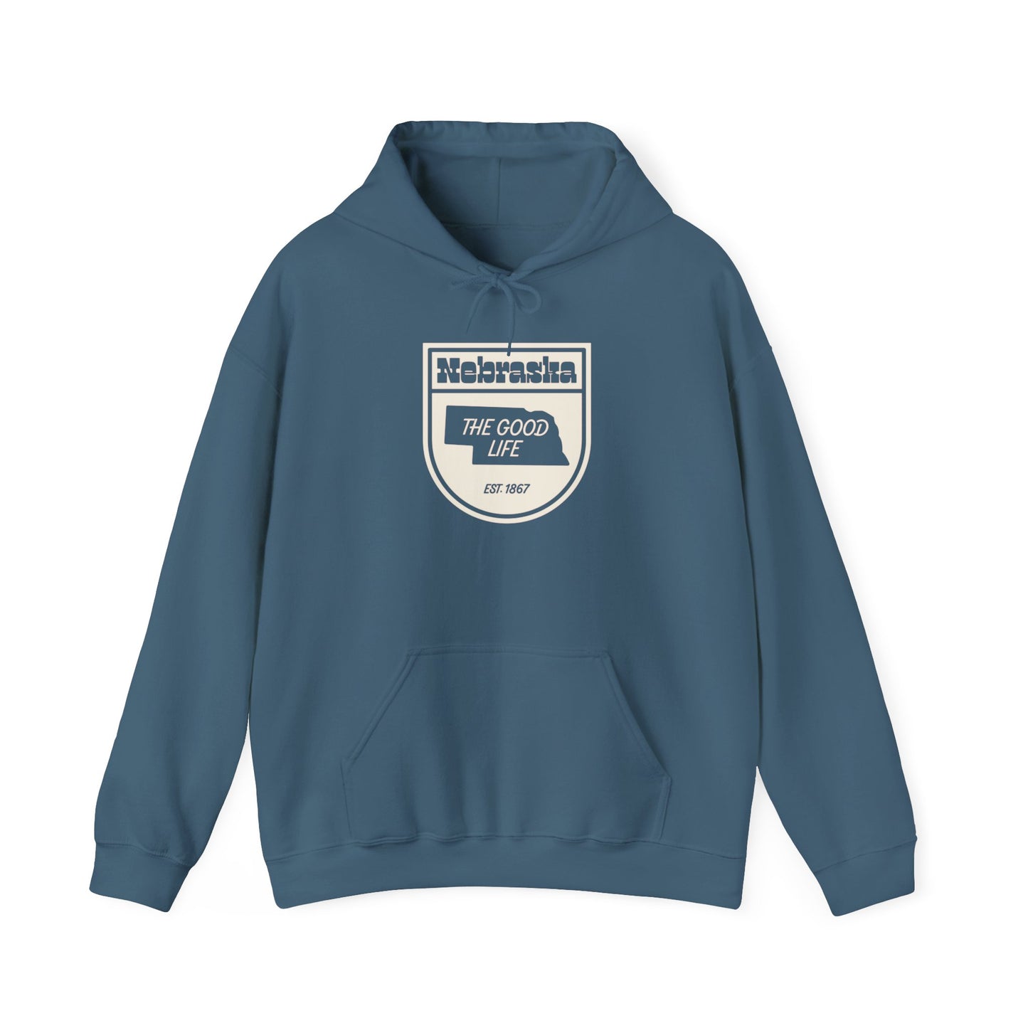 Nebraska The Good Life Hoodie NEW ADULT Unisex Hooded Sweatshirt