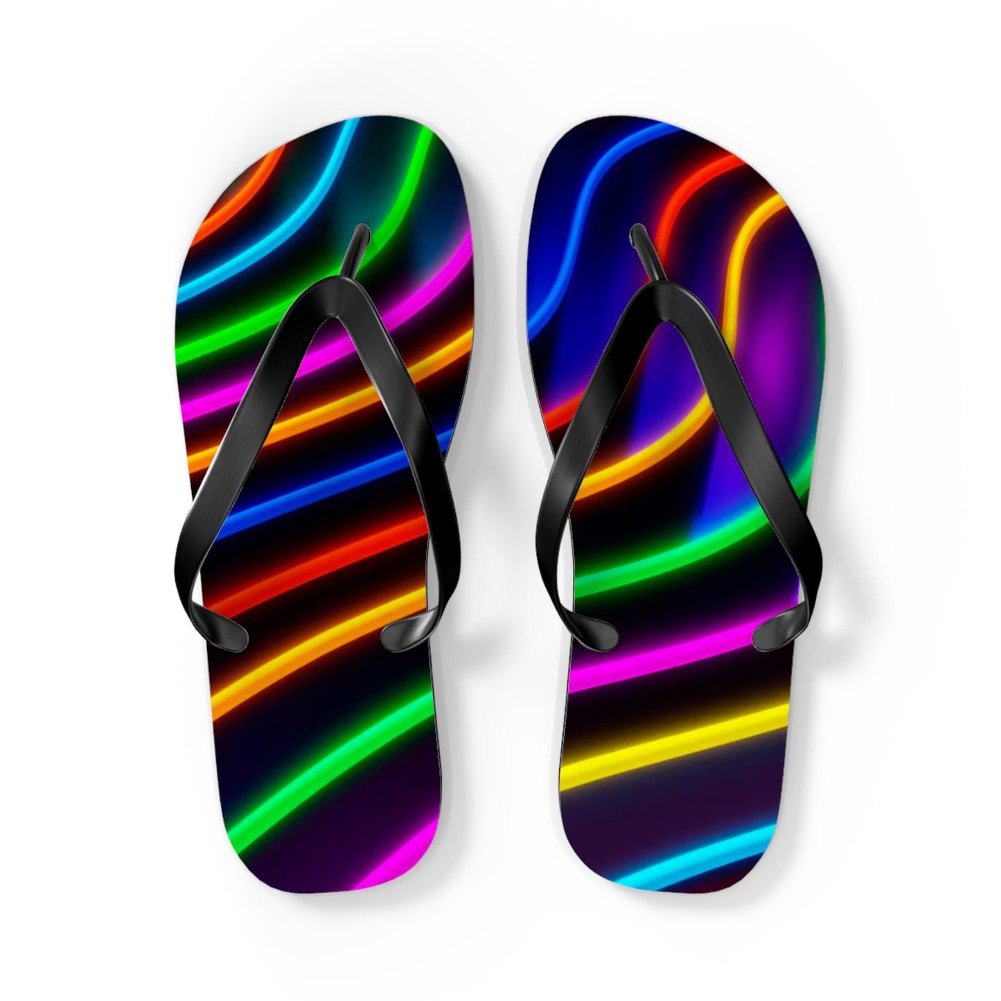 Neon Lights Flip Flops, Sandals Slides, Summer Footwear, Brand New