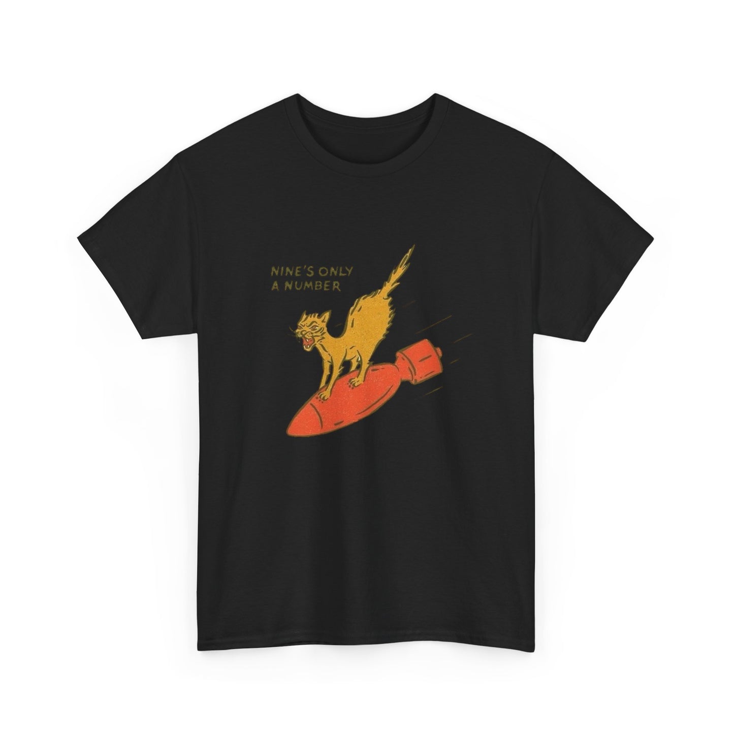 Nines Only A Number Funny Cat Graphic T Shirt Adult NEW