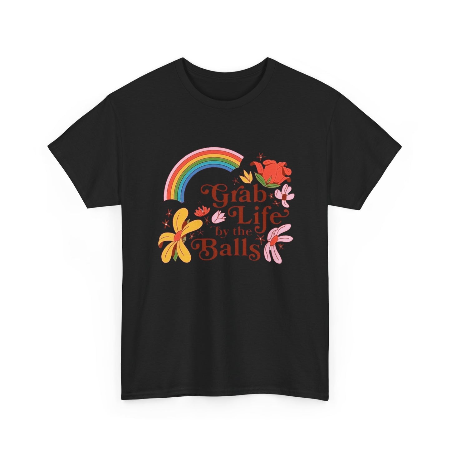 Grab Life By The Balls Graphic T Shirt Unisex Heavy Cotton Tee Gift Vintage