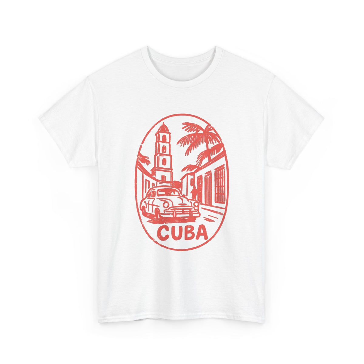 Cuba Graphic T Shirt Men's Retro Travel Heavy Cotton Tee