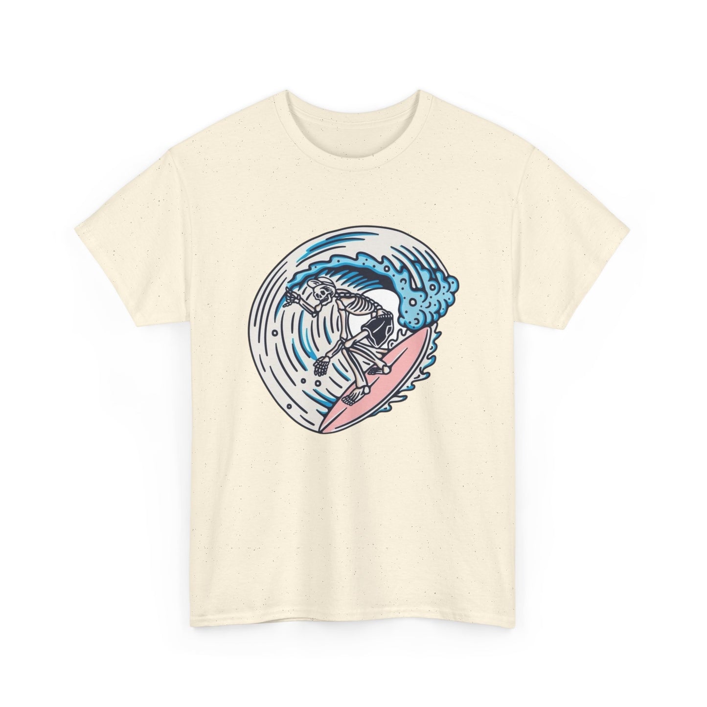 Skeleton Surfing Graphic T Shirt Unisex Heavy Cotton Tee New Gift