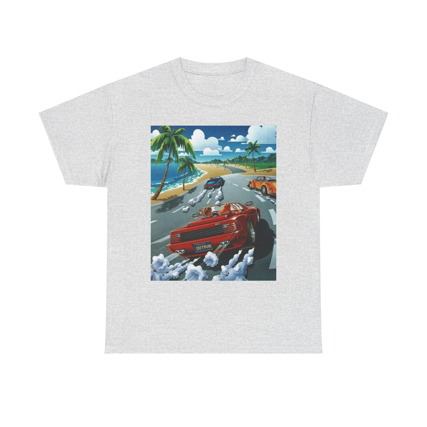 Outrun Vintage Gaming Graphic T Shirt Cotton Tee Apparel New
