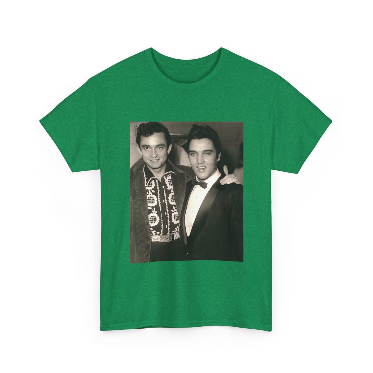 Elvis And Johnny cash shirt vintage graphic art black and white Heavy Cotton