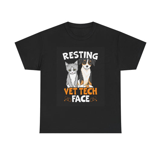 Funny Vet Tech Graphic T Shirt Animal Lover Cat Dogs Unisex Heavy Cotton Tee