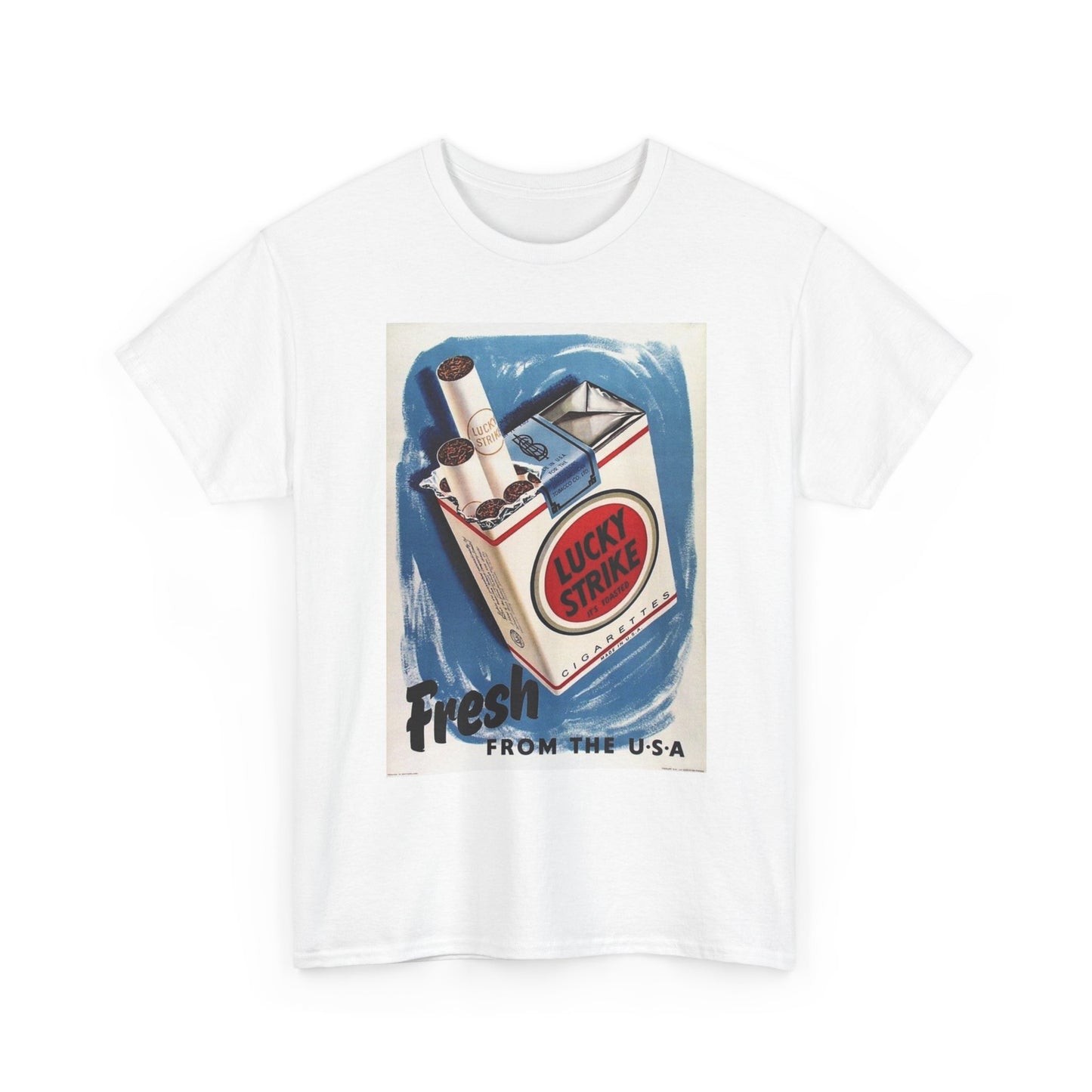 Lucky Strike Cigarettes Graphic T Shirt Vintage Retro Apparel Heavy Cotton Tee