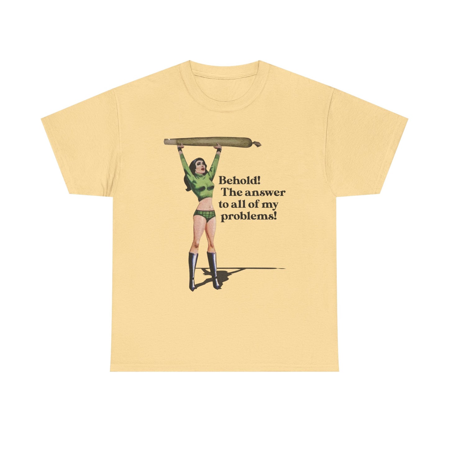 The Answer To All My Problems Weed Graphic T-Shirt Womens Comfy Cotton Tee NEW