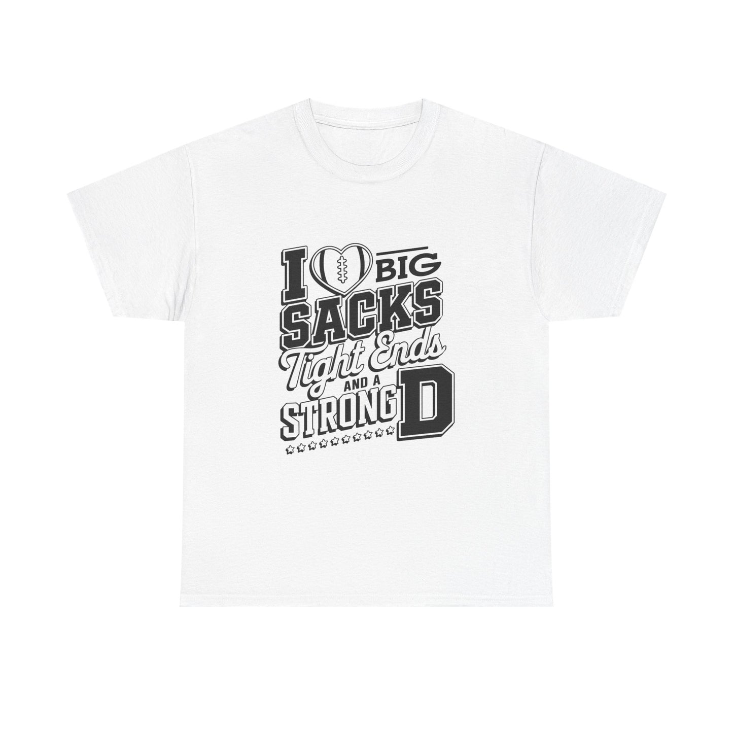 I Love Big Sacks Women Football Shirt Funny Game Day Unisex Heavy Cotton Tee