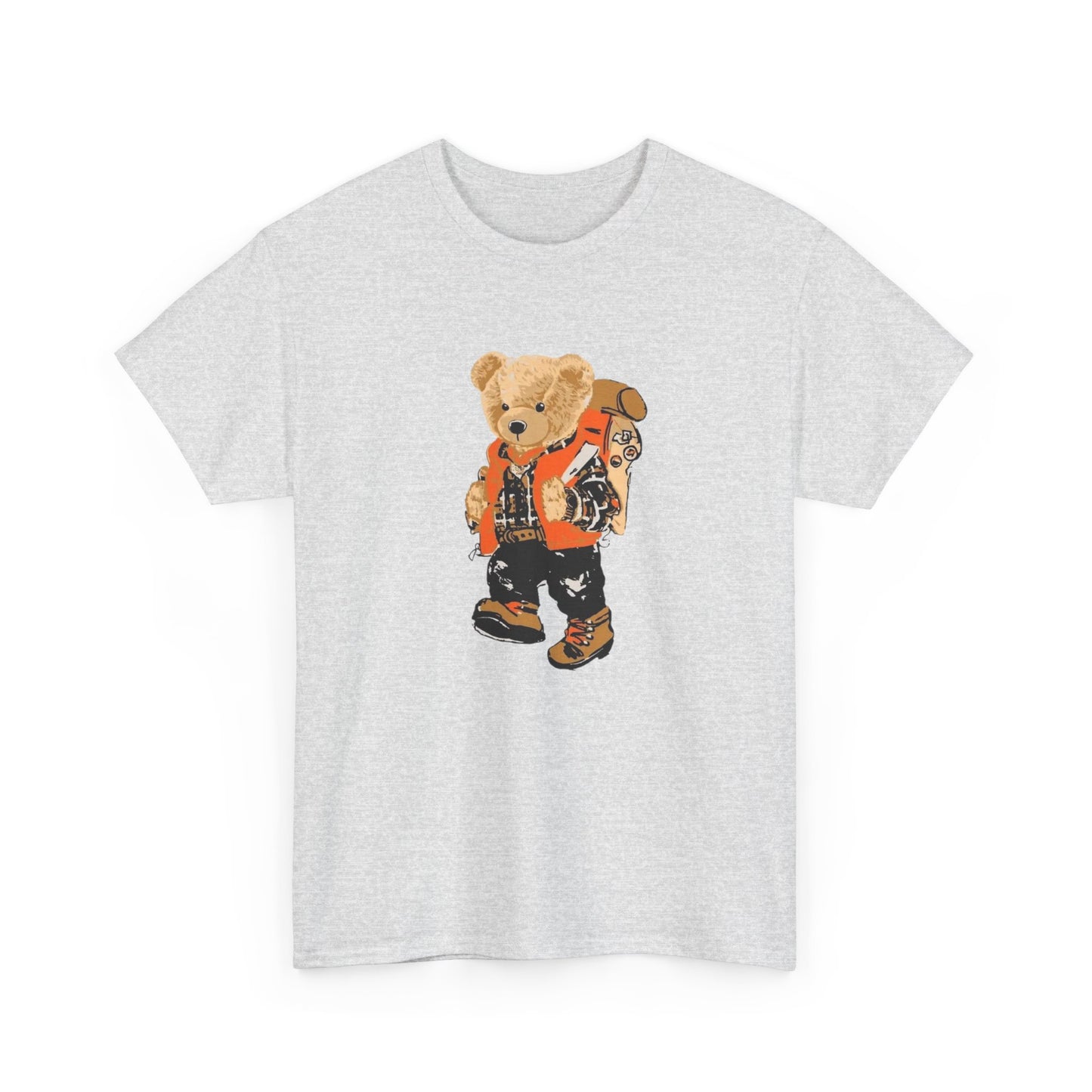 Camping Teddy Bear Graphic T Shirt Unisex Heavy Cotton Tee Gift Vintage
