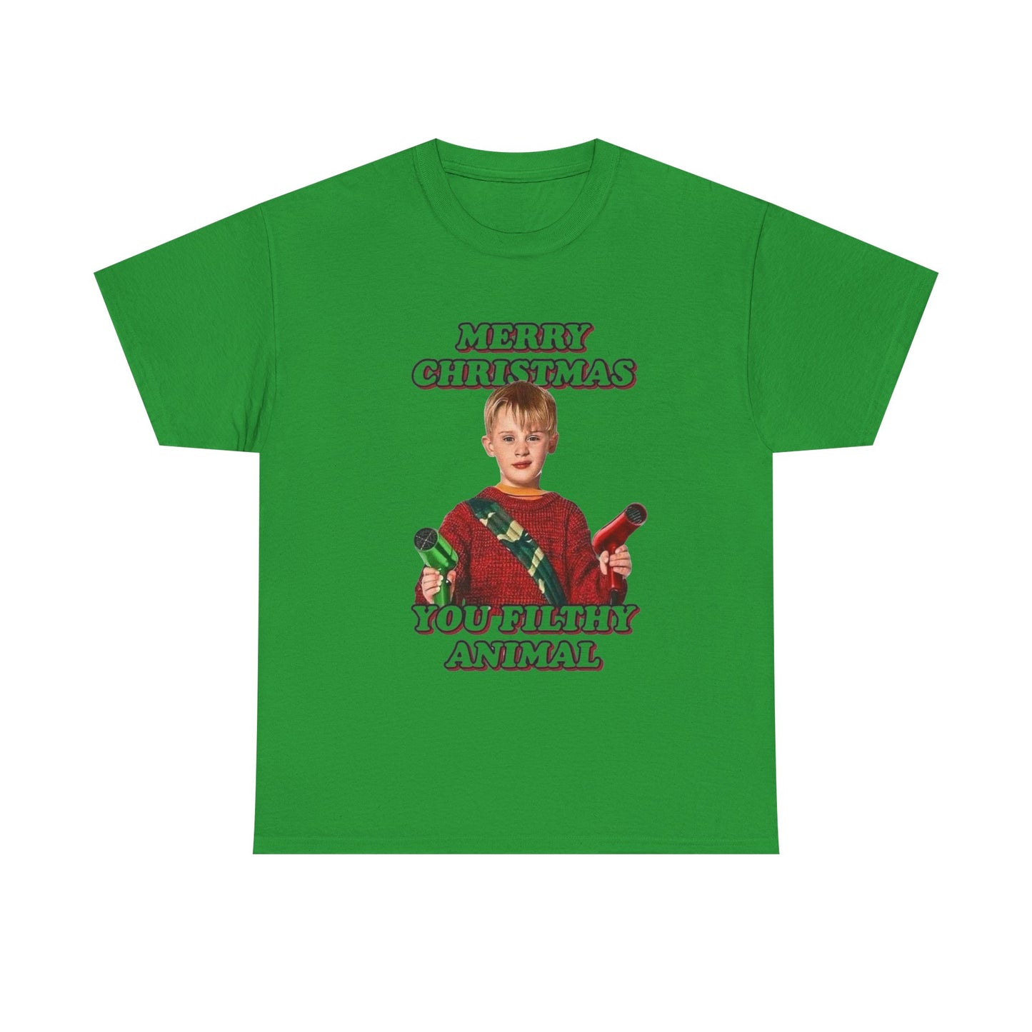 Merry Christmas You Filthy Animals Graphic T Shirt Home Alone Funny Tee