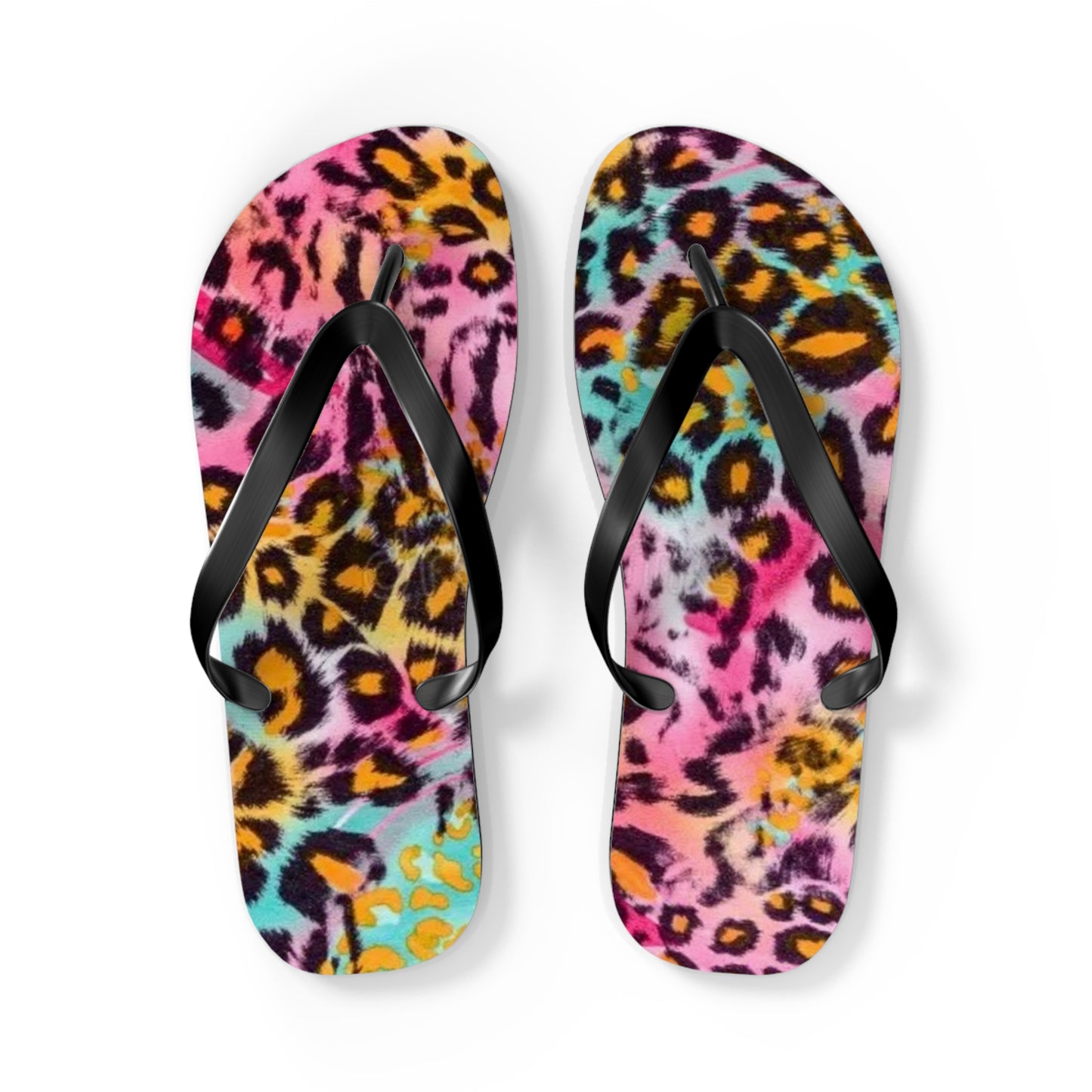 Pink Cheetah Beach Sandals, Slides for Summer, Flip Flops, Water Resistant
