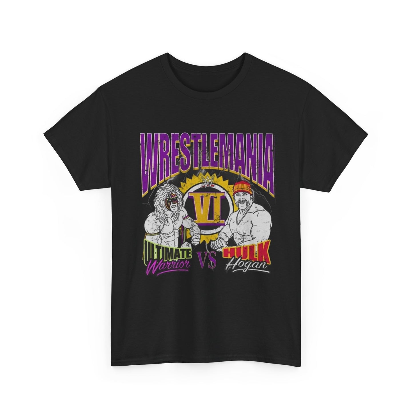 Hogan VS Ultimate Warrior Retro Wrestling Graphic T Shirt NEW ADULT TEE VINTAGE