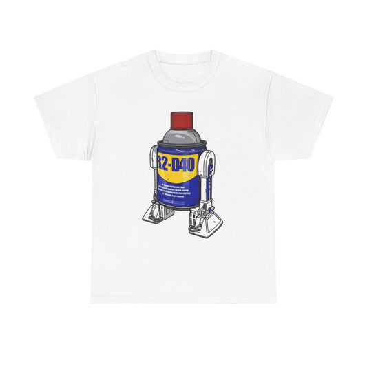 R2d2 Funny WD-40 Jokes Robot Graphic T Shirt Unisex Heavy Cotton Tee