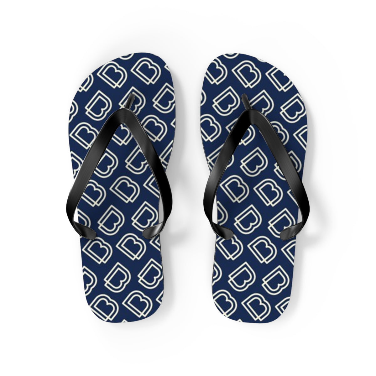 Blue Monogram Flip Flops, Sandals Slides, Summer Footwear, Brand New