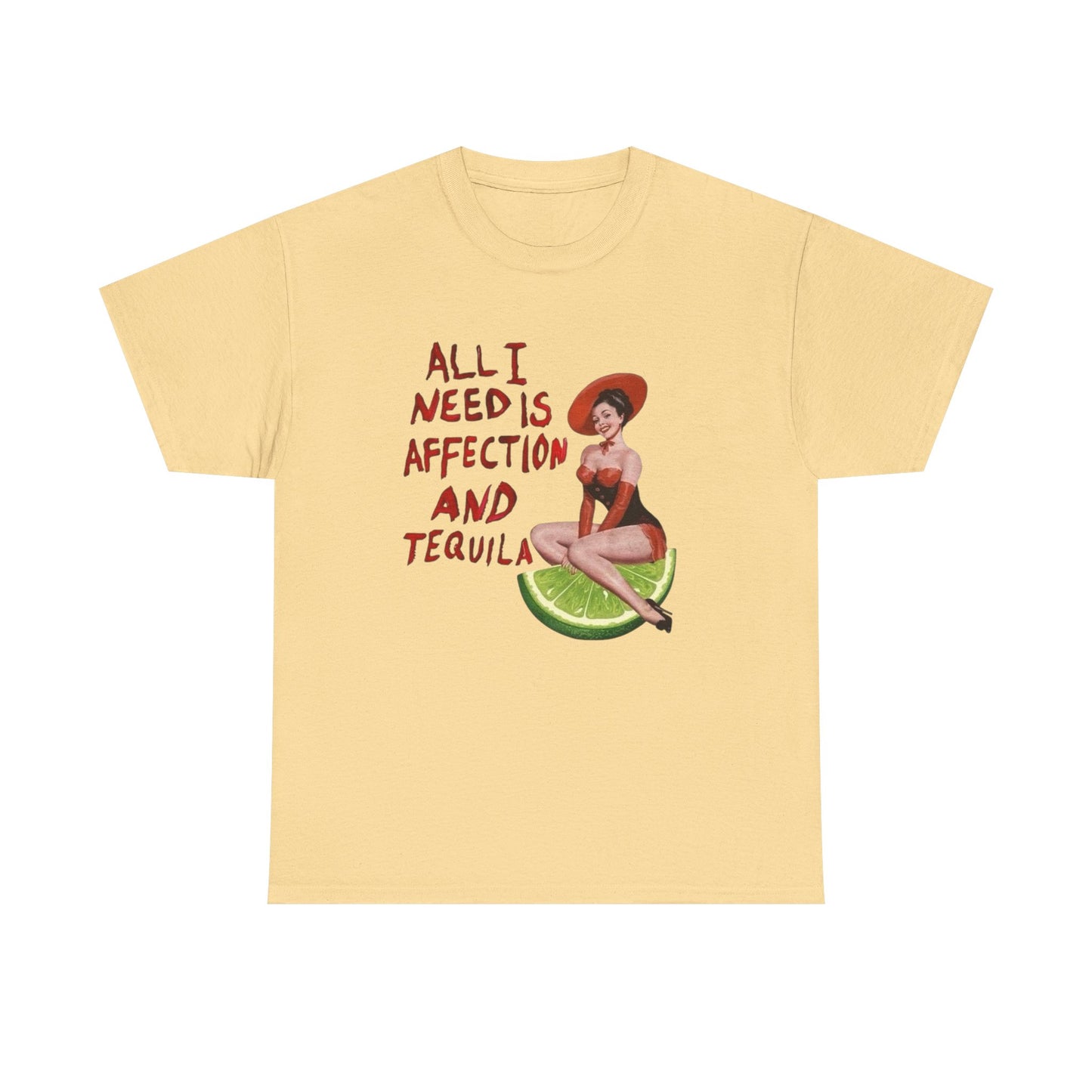 Tequila And Affection Graphic T-Shirt Women's Heavy Comfy Cotton Tee