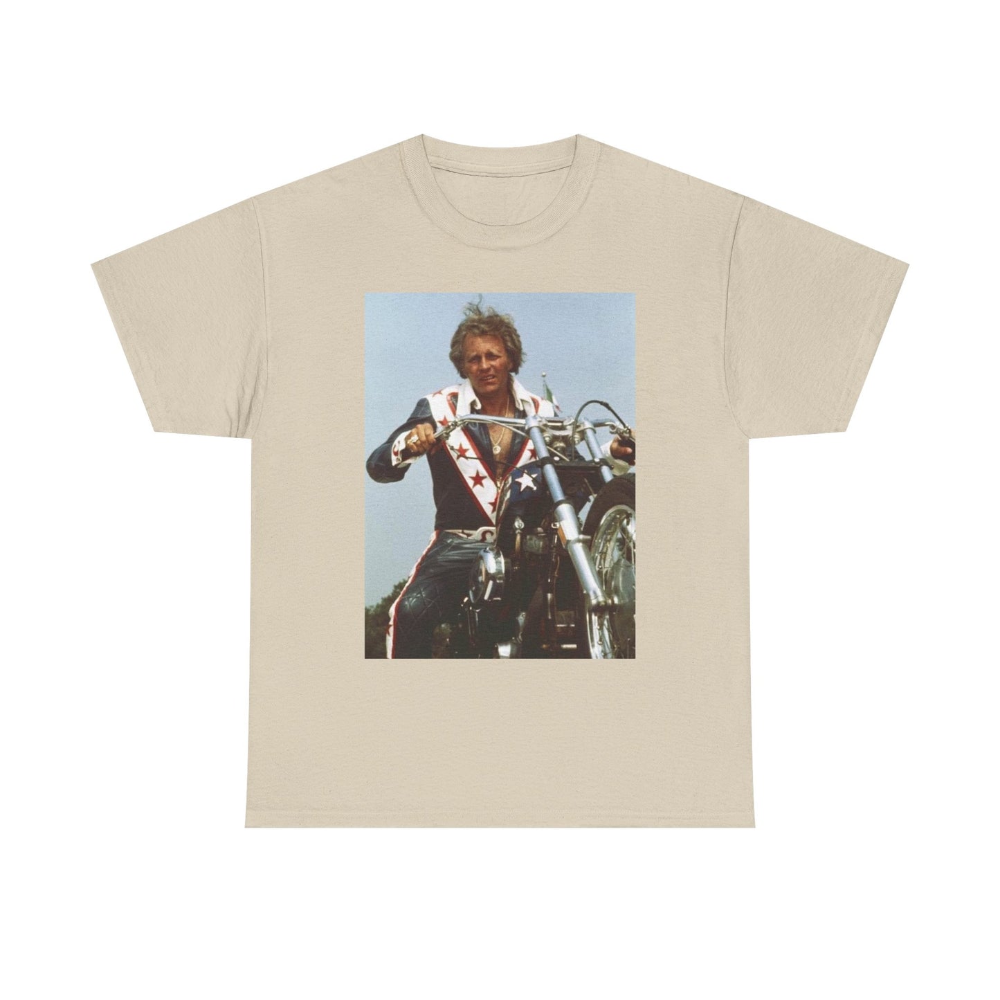 Evel Knievel Vintage Motorcycle Photo Graphic T Shirt S-5XL Unisex Heavy Cotton