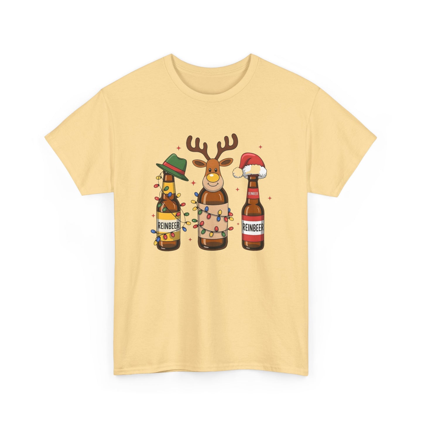 Christmas Beers Reindeer Graphic T Shirt NEW ADULT