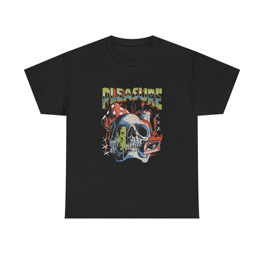 Pleasure Art Skull Graphic T Shirt Unisex Heavy Cotton Tee
