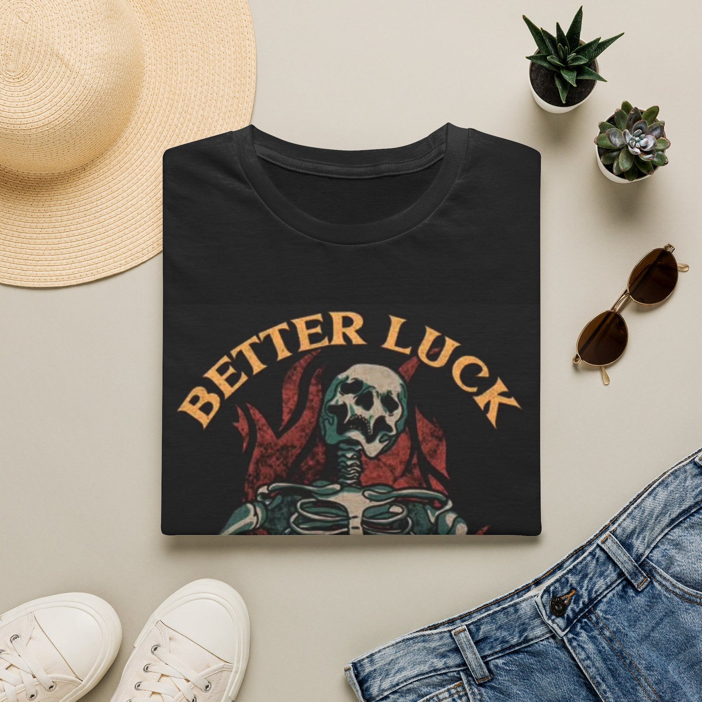 Better Luck Next Time Graphic T Shirt Retro Racing Skull Vintage Softstyle