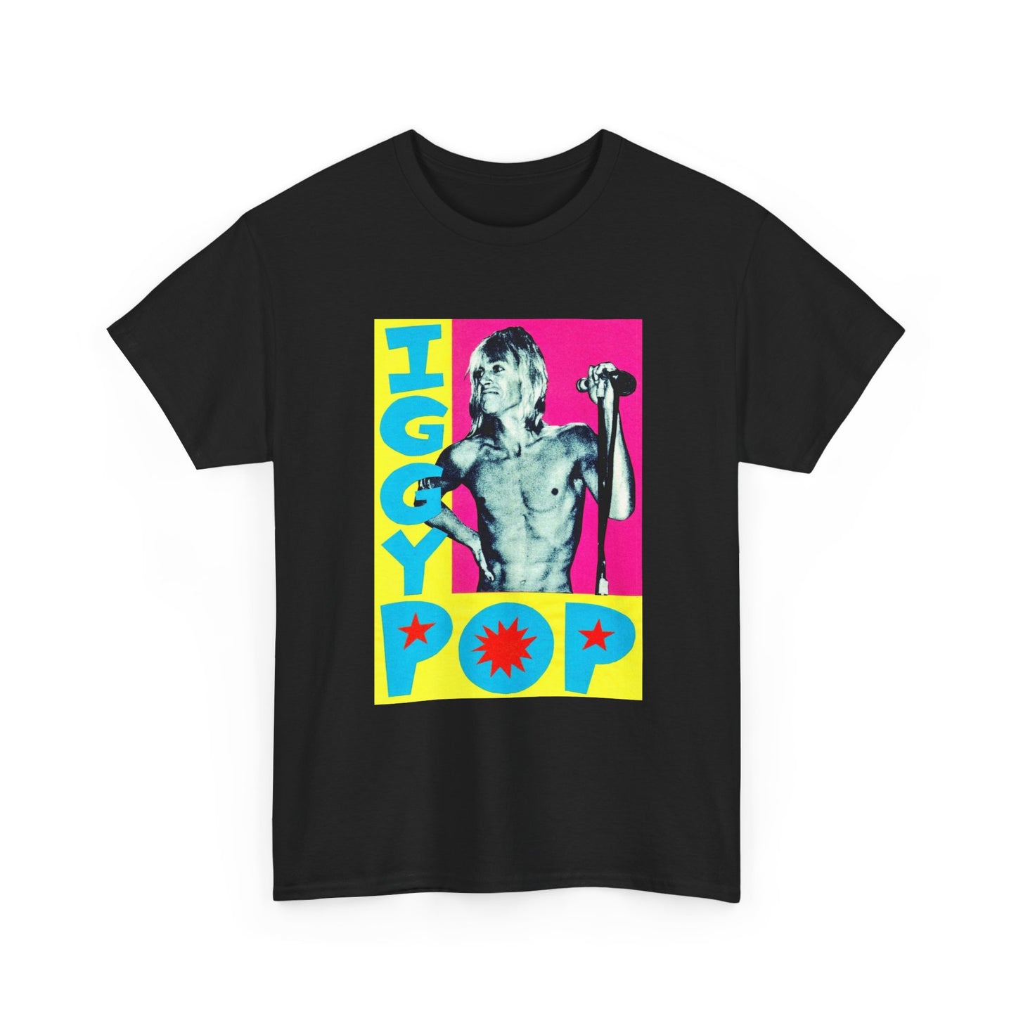 Iggy Pop Tshirt Poster Retro Rock New Lust For Life Unisex Heavy Cotton