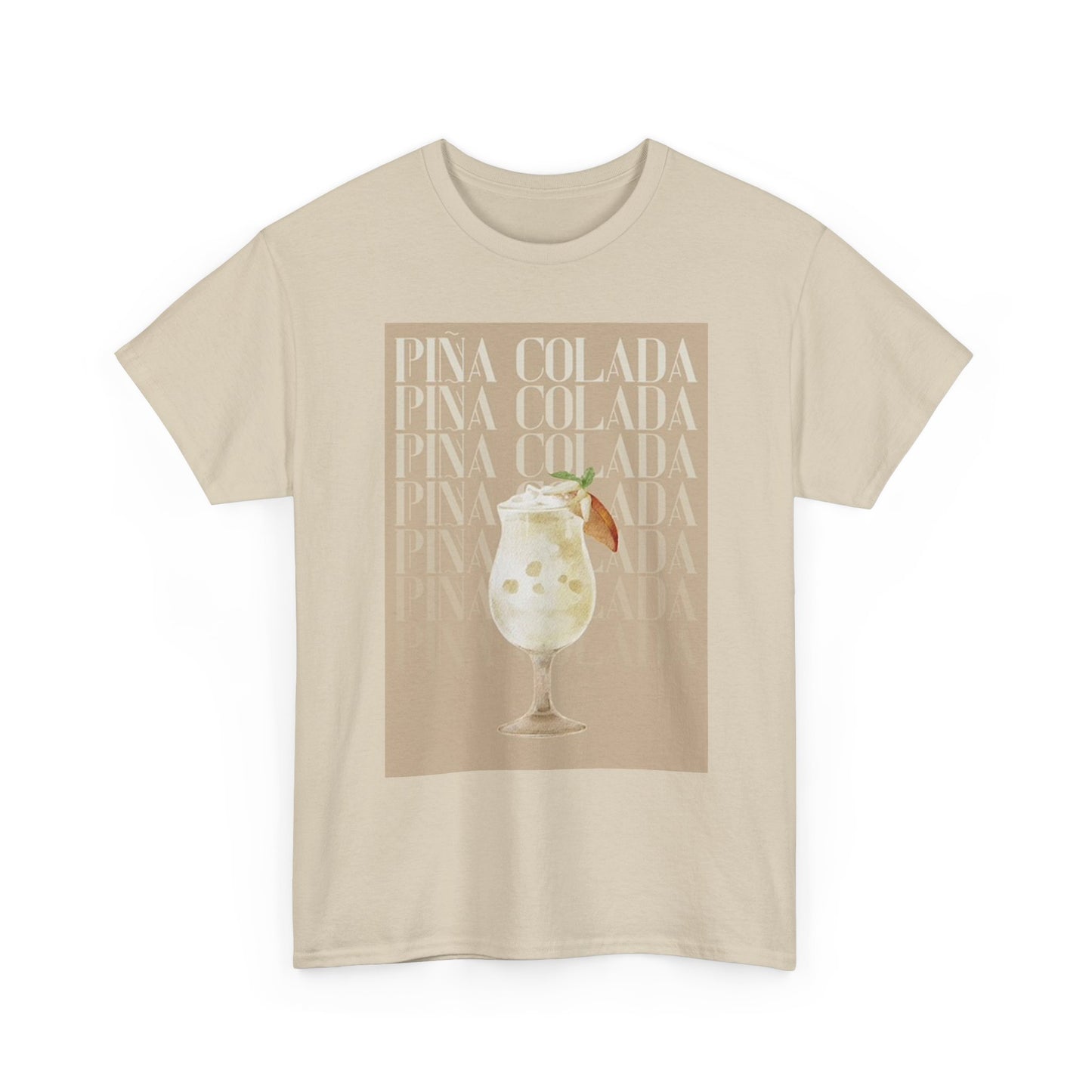 Pina Colada Graphic T Shirt Retro Bar Carribean Tropical Unisex Heavy Cotton Tee