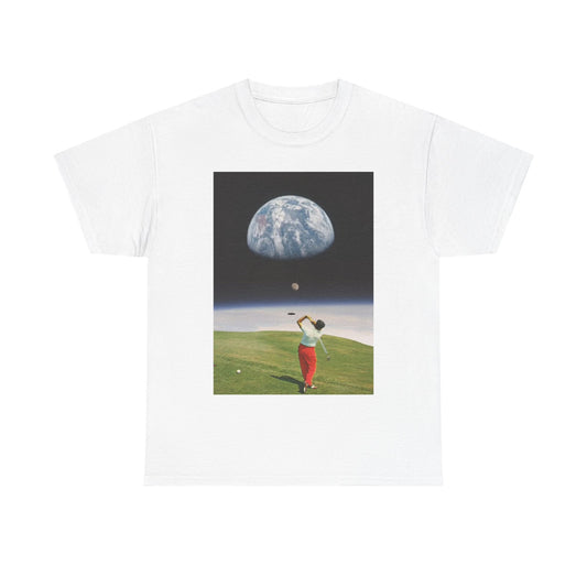 Golfing On The Moon Tshirt Outdoors Happy Gilmore Unisex Heavy Cotton Tee