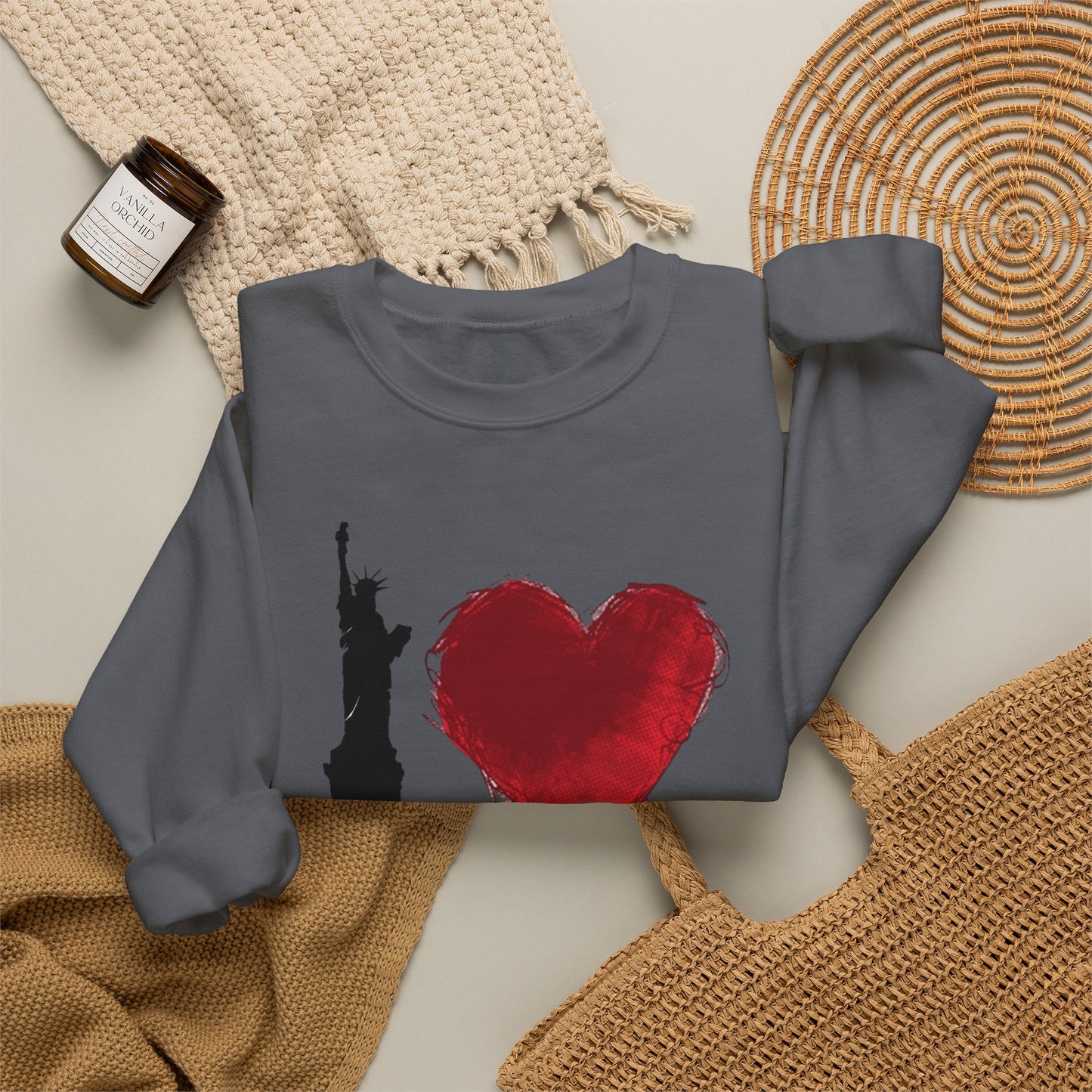 I Love NY Graphic Sweater NEW Unisex Heavy Blend™ Crewneck Sweatshirt