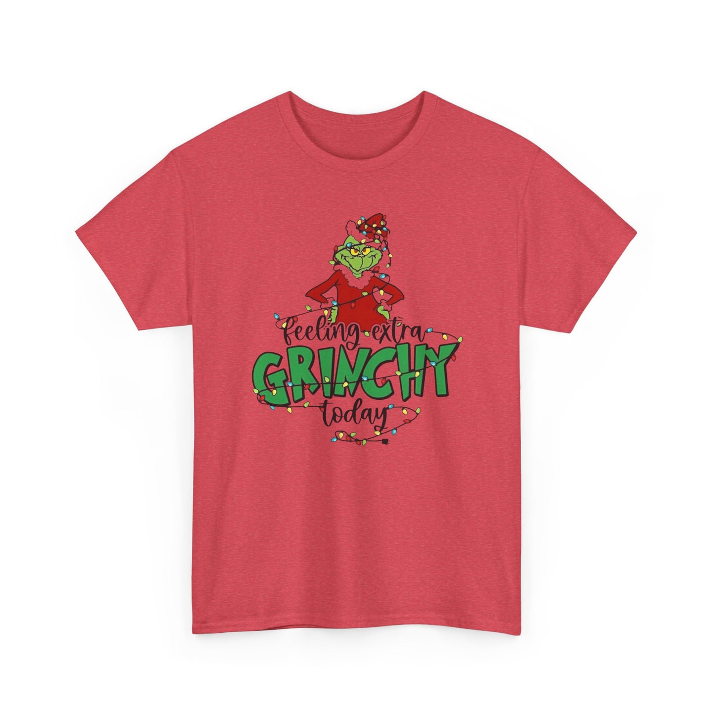 Feeling Extra Grinchy Christmas Graphic T Shirt Unisex NEW Heavy Cotton Tee