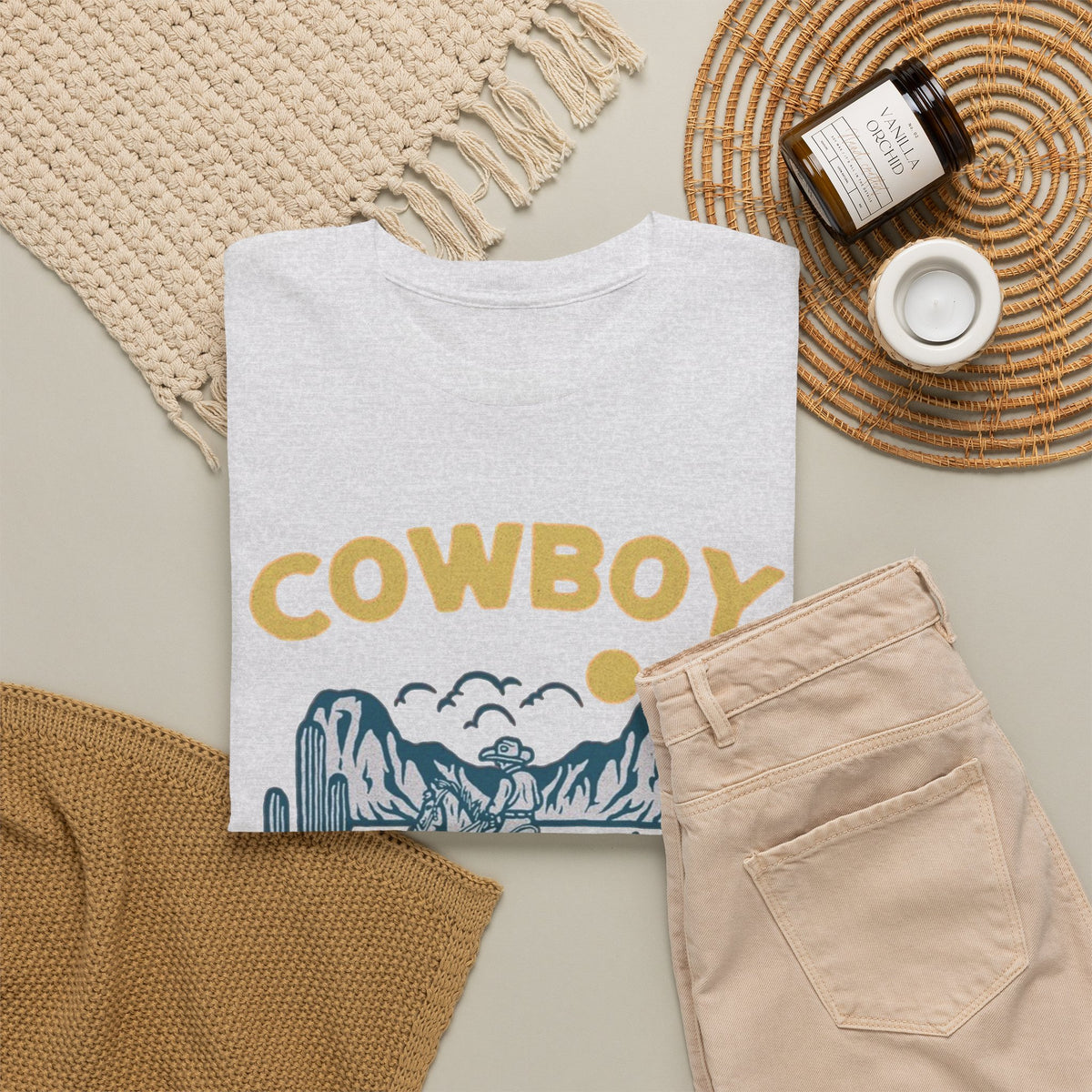 Cowboy Wild Desert American Western Graphic T-Shirt Men's Graphic Tee