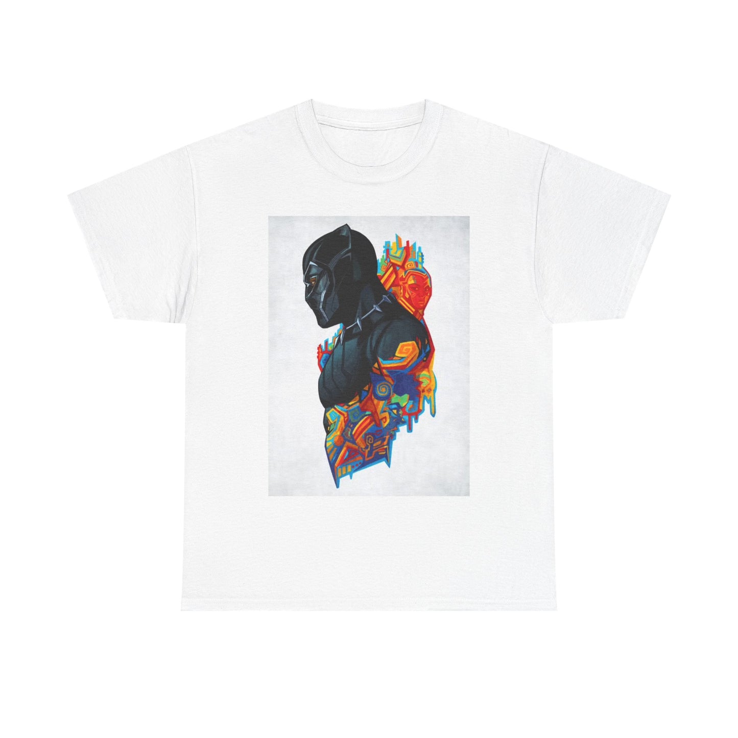 Black Panther Shirt Movie Poster Retro Colorful Painting Unisex Heavy Cotton Tee