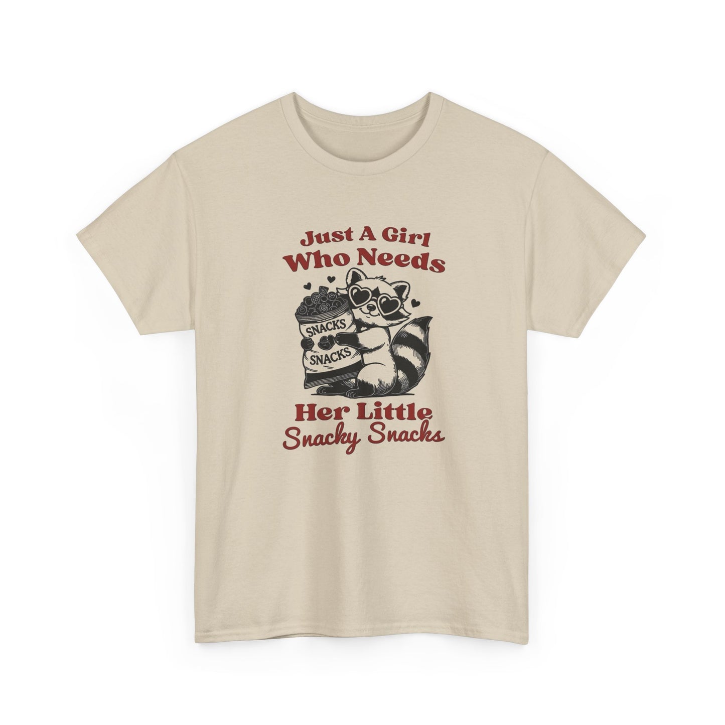 Just A Girl Who Loves Her Snacks Graphic T Shirt NEW Vintage Unisex Heavy Cotton