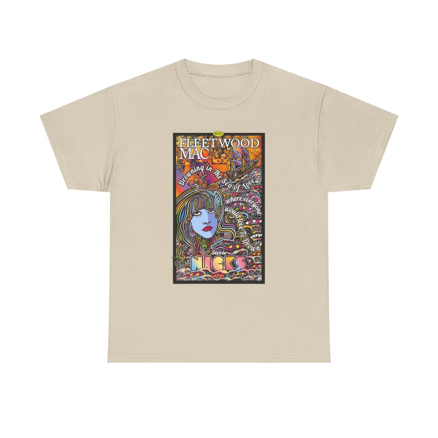 Fleetwood Mac T-shirt graphic vintage art 70s Unisex Heavy Cotton Tee