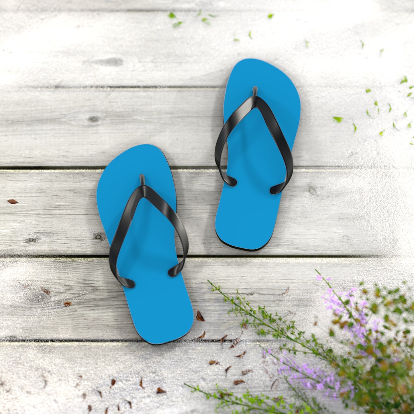 Neon Blue Flip Flops, Sandals Slides, Summer Footwear, Brand New