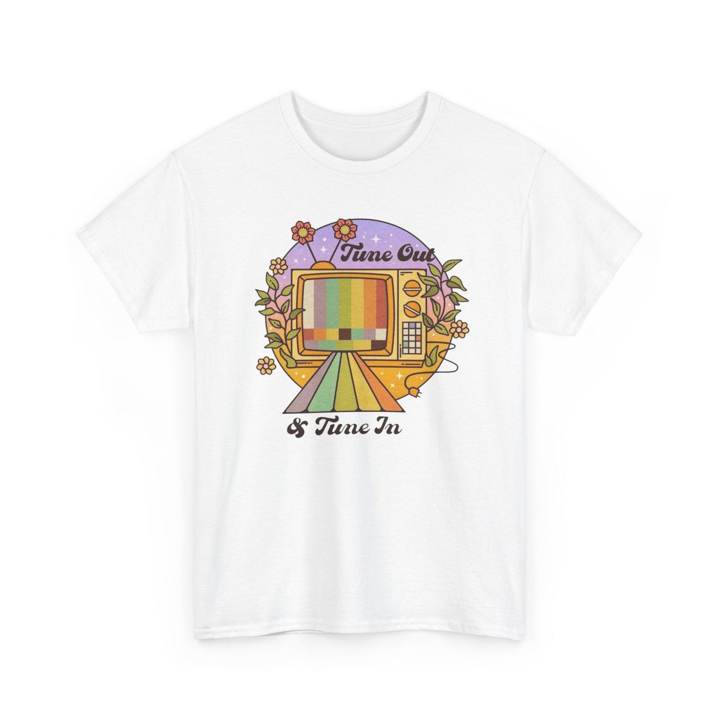 Tune Out And Tune In Retro Graphic T Shirt NEW ADULT Tee