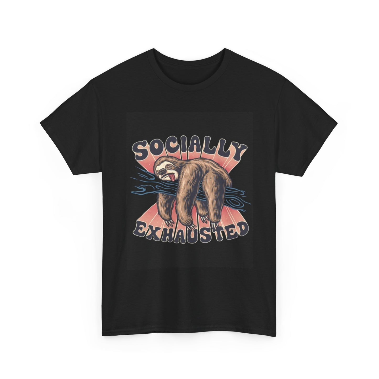 Socially Exhausted Graphic T Shirt Funny Koala Bear Unisex Heavy Cotton Tee