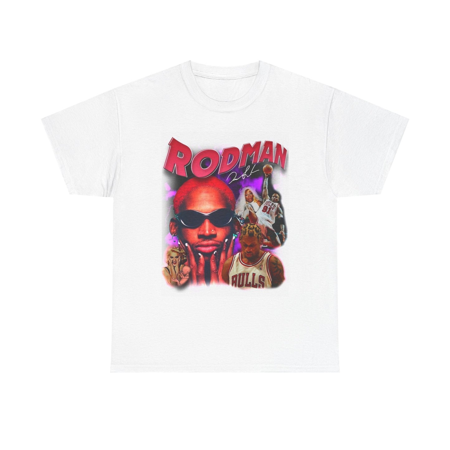 Dennis Rodman Graphic T Shirt Vintage Bulls 90s Unisex Heavy Cotton Tee