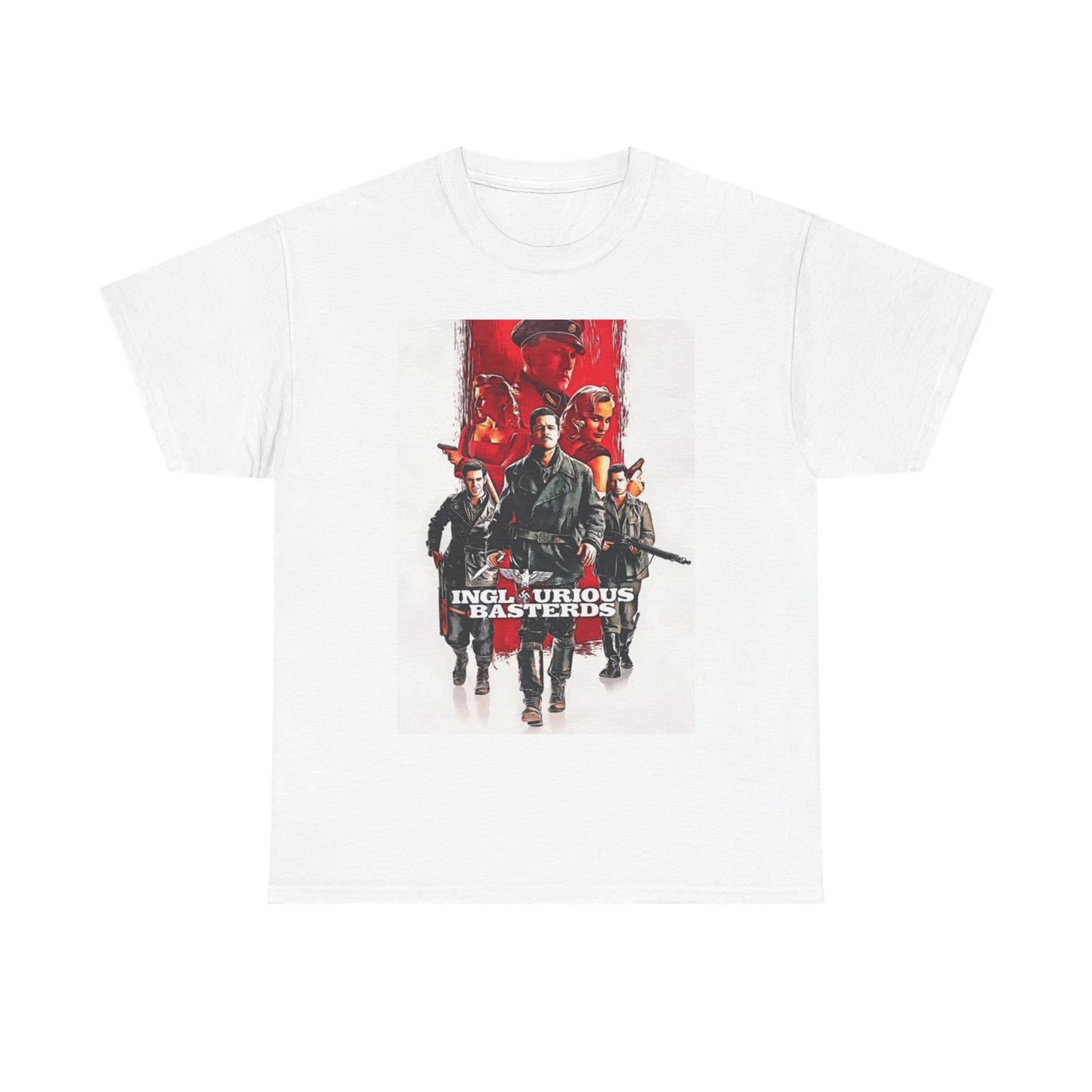 Inglorious Bastards T shirt Retro Movie Poster Brad Pitt Unisex Heavy Cotton Tee