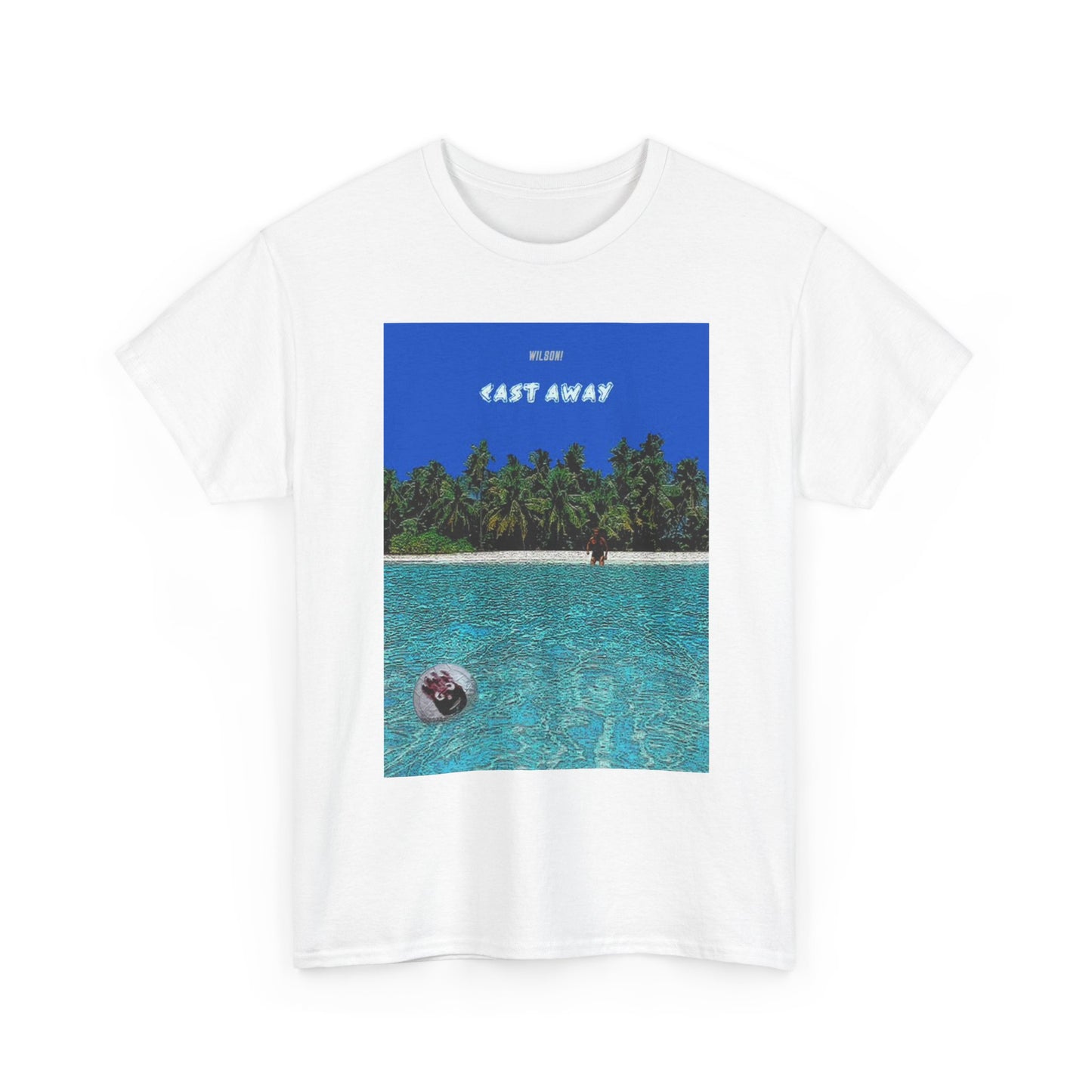 Cast Away Wilson Funny Retro Graphic T Shirt NEW Unisex Heavy Cotton Tee