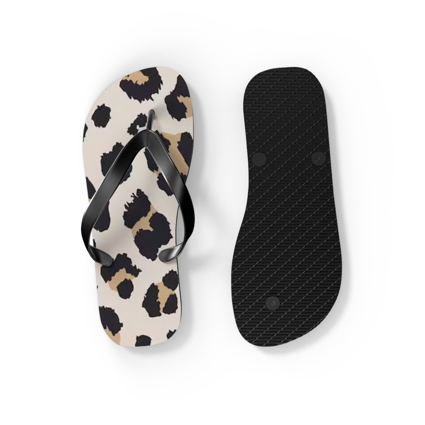 Cheetah Print Tan Beach Sandals, Slides for Summer, Flip Flops, Water Resistant